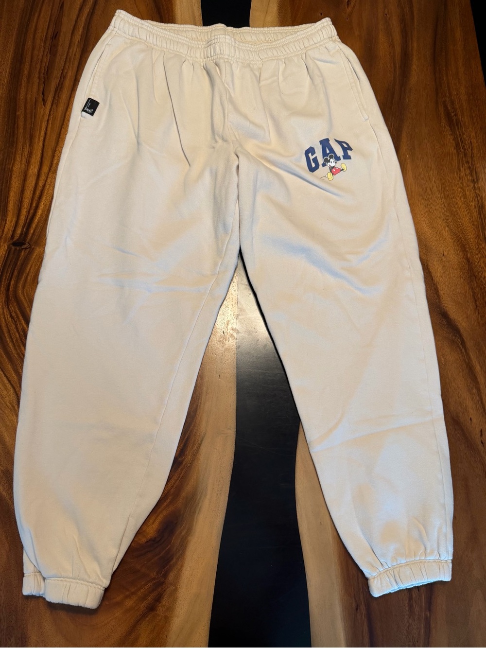 GAP Cream Mickey Graphic Jogger Pants
